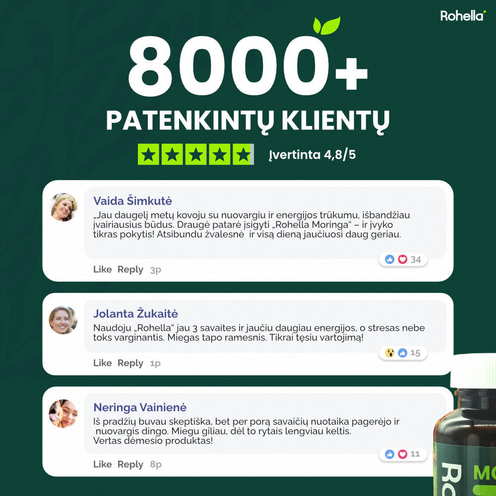 Rohella Moringa - 100% natūralus maisto papildas